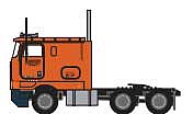 Trainworx 6976401 N Scale 1988-2000s IHC 9700 Tractor - Assembled -- Schneider (orange, black)