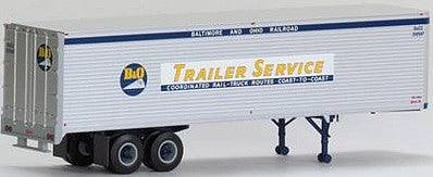 Trainworx 8023001 HO Scale Brown Exterior-Skin 40' Trailer - Assembled -- Baltimore & Ohio #1 (silver, blue, white, yellow)
