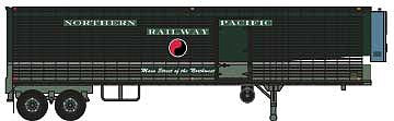 Trainworx 8023307 HO Scale 40' Corrugated Van Trailer with Side Door - Assembled -- Northern Pacific No Number (green)