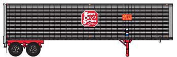 Trainworx 8026802 HO Scale 40' Corrugated Van Trailer - Assembled -- Kansas City Southern 205060 (silver, red, white)