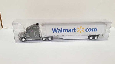 Trucks 'N Stuff 46114 HO Scale Peterbilt 579 Sleeper Cab Tractor with 53' Dry Van Trailer - Assembled -- Walmart (Fuel Saver Special Edition; gray, white, blue, yellow; Spark Logo)