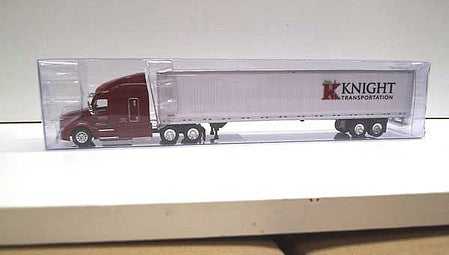 Trucks 'N Stuff TNS018 HO Scale Peterbilt 579 Sleeper Cab Tractor with 53' Dry Van Trailer - Assembled -- Knight Transportation (maroon, white)