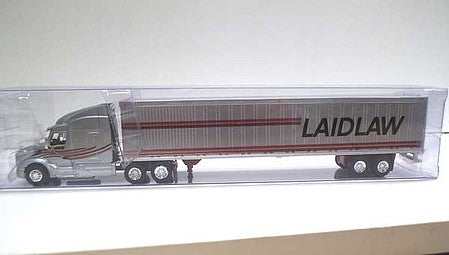 Trucks 'N Stuff TNS023 HO Scale Peterbilt 579 Sleeper Cab Tractor with 53' Dry Van Trailer - Assembled -- Laidlaw (silver, red, black; Billboard Lettering)