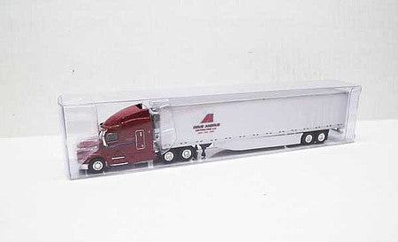 Trucks 'N Stuff TNS024 HO Scale Peterbilt 579 Sleeper Cab Tractor with 53' Reefer Trailer - Assembled -- Doug Andrus Trucking (maroon, white)