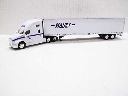 Trucks 'N Stuff TNS030 HO Scale Kenworth T680 Sleeper-Cab Tractor with 53' Dry Van Trailer - Assembled -- Haney (white, blue)