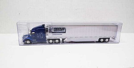 Trucks 'N Stuff TNS044 HO Scale Peterbilt 579 Sleeper Cab Tractor with 53' Reefer Trailer - Assembled -- Kennesaw Transport (blue, white, black)