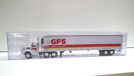 Trucks 'N Stuff TNS106 HO Scale Peterbilt 579 Day Cab Tractor with 53' Reefer Trailer - Assembled -- Gordon Food Service (white, red, yellow, Large GFS)