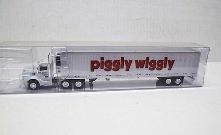 Trucks 'N Stuff TNS107 HO Scale Peterbilt 579 Day Cab Tractor with 53' Reefer Trailer - Assembled -- Piggly Wiggly (white, red)