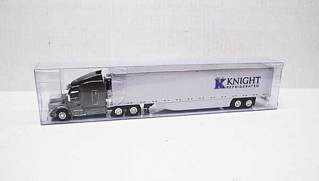 Trucks 'N Stuff TNS108 HO Scale Peterbilt 579 Sleeper Cab Tractor with 53' Reefer Trailer - Assembled -- Knight Refrigerated (black, white, blue)