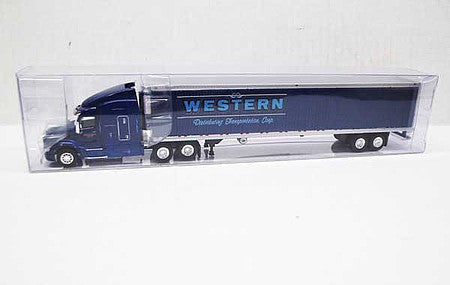 Trucks 'N Stuff TNS111 HO Scale Peterbilt 579 Sleeper Cab Tractor with 53' Reefer Trailer - Assembled -- Western Distributing Transportation Corp. (blue)
