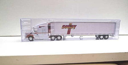 Trucks 'N Stuff TNS118 HO Scale Peterbilt 579 Sleeper Cab Tractor with 53' Reefer Trailer - Assembled -- Digby (white, red, yellow)