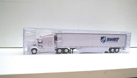 Trucks 'N Stuff TNS140 HO Scale Peterbilt 579 Sleeper Cab Tractor with 53' Reefer Trailer - Assembled -- Swift Refrigerated (white, blue)