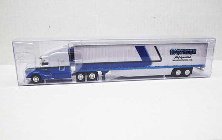 Trucks 'N Stuff TNS145 HO Scale Peterbilt 579 Sleeper Cab Tractor with 53' Reefer Trailer - Assembled -- Northern Refrigerated (blue, white, black)