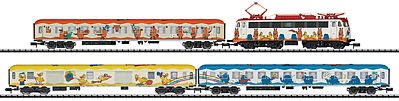 Trix 11621 N Scale Passenger Train Set (Locomotive and Cars) - Limited Edition -- "The Mouse Show"