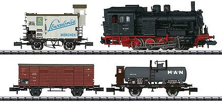 Trix 11631 N Scale Steam Freight Train-Only Set w/DCC/SX - Minitrix -- German State Railroad DR (Era II) 0-8-0T, 3 Cars