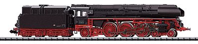 Trix 12119 N Scale Minitrix Steam Class 01.5 4-6-2w/Oil Tender - Standard DC -- German State Railroad DR (Era IV 1975; black, red)