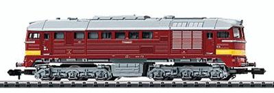 Trix 12166 N Scale Minitrix Diesel Class 781 - Standard DC -- Czechoslovakian State Railroad CSD Sergei (Era IV; red, yellow)