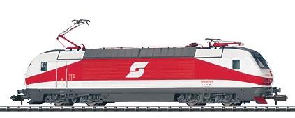 Trix 12169 N Scale Minitrix Electric Class 1012 - Standard DC -- Austrian Federal Railways OBB #1012.002 (Era V Rolling Road; red, white)