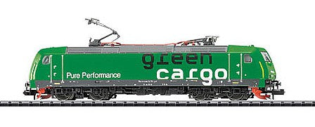 Trix 12385 N Scale Class Re 14 Electric - Standard DC - Minitrix -- Swedish State Railways SJ (Era VI, Green Cargo; green, white, black)