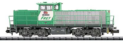 Trix 12471 N Scale Minitrix Class 461 000 Diesel - Standard DC -- French State Railways SNCF/FRET (Era VI; gray, green)