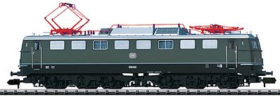 Trix 12490 N Scale Minitrix Krupp/AEG Class E 50 Electric - Standard DC -- German Federal Railway (Era III 1950s; green, silver)