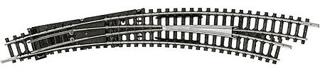 Trix 14948 N Scale Code 80 Curved Manual Turnout -- Right Hand, R3/R4, 12-15/16" 329mm, 14-1/4" 362.6mm Radius, 30 Degrees