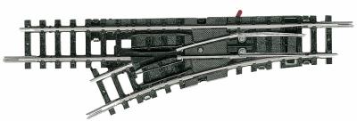 Trix 14951 N Scale Minitrix Code 80 Manual Turnout -- Left Hand w/R1 24 Degree Diverging Route & R1 6 Degree Add-On Section