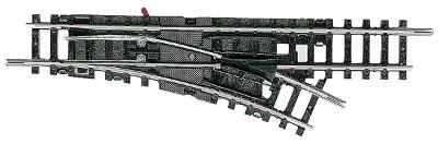 Trix 14953 N Scale Minitrix Code 80 Manual Turnout -- Right Hand w/R1 24 Degree Diverging Route & R1 6 Degree Add-On Section