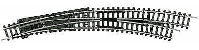 Trix 14983 N Scale Minitrix Code 80 Manual Turnout -- Right Hand R3&R4 w/R3 30 Deg. Diverging Route & Optional Stop Turnout Function