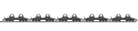 Trix 15073 N Scale Steel Coil Car 5-Pack - Ready to Run - Minitrix Exclusiv -- German Federal Railway
