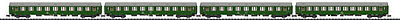 Trix 15097 N Scale Type Y 4-Car Passenger Set - Ready to Run - Minitrix -- German State Railroad DRG (Era IV, GDR Government Service, green)