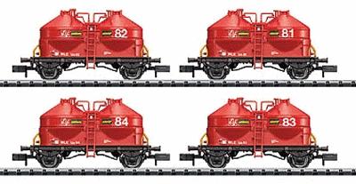 Trix 15222 N Scale Cement Silo Container 4-Car Set -- WLE