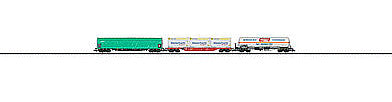 Trix 15303 N Scale Freight Transport 3-Car Freight Set - Ready to Run - Minitrix -- German Federal Railway, Schenker, On Rail & Hoyer (Era VI)