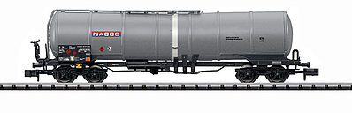 Trix 15423 N Scale Type Zans Petroleum Oil Tank Car 4-Pack - Ready to Run - Minitrix -- Nacco (Era VI 2012, silver-gray)