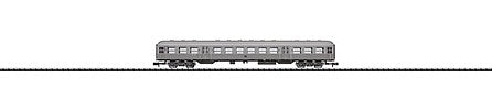 Trix 15446 N Scale Type B4nzb-64 2nd Class Silver Coin Commuter Coach - Ready to Run - Minitrix -- German Federal Railway (Era III, silver)
