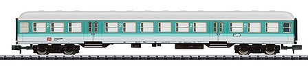 Trix 15468 N Scale Type Bnrz 778.2 2nd Class Coach - Ready to Run - Minitrix -- German Federal Railway - Regio (Era V; turquoise, white)