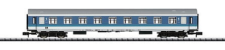 Trix 15486 N Scale Type Ame Y-B Coach - Ready to Run - Minitrix -- German State Railroad (Era V; blue, green, gray)