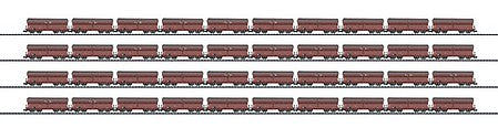 Trix 15509 N Scale Era III Ore Car Display - 40-Car Set -- German Federal Railway (Langer Heinrich)