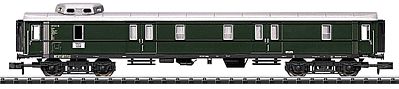 Trix 15524 N Scale Minitrix Type Pw4u-36 Baggage Car - Ready to Run -- German Federal Railway (Era III; green, silver)