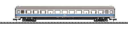 Trix 15592 N Scale Mimara Express 2nd Class Coach - Ready to Run - Minitrix -- Slovenian Railways SZ #2 (Era IV; gray, blue)