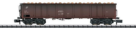 Trix 15656 N Scale Type Eanos Gondola with Log Load - Ready to Run - Minitrix -- Italian State Railways FS (Era V, Boxcar Red)