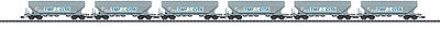 Trix 15667 N Scale Belgian State Railroad SNCB Era V Grain Hopper 10-Pack - Ready to Run -- 6 TMF-CITA (gray), 2 CITA (white, gray), 2 Transcereales (gray, 2 Logos)