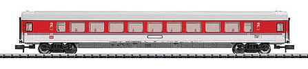 Trix 15683 N Scale EC 41 Moliere Type Bpmz 291.3 Coach - Ready to Run - Minitrix -- German Federal Railway (Era V 1991; red, white, gray)