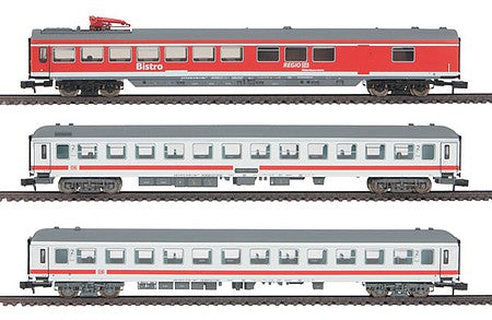 Trix 15887 N Scale 4-Car Passenger Set - Ready-to-Run - Mini-Trix -- German Federal Railway - Regio (Era VI)