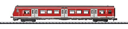 Trix 15890 N Scale S-Bahn 2-Car Passenger Set - Ready to Run - Minitrix -- German Federal Railway (Era VI; red, white, gray)