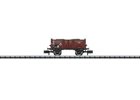 Trix 15929 N Scale Type O 11 Gondola w/Ship Hawser Load - Ready to Run - Minitrix -- German Federal Railway (Era III, Boxcar Red)