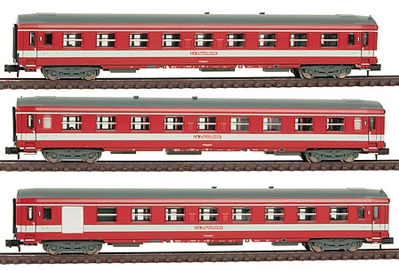 Trix 15950 N Scale Le Capitole 3-Passenger Car Set - Ready to Run - Minitrix -- French State Railways SNCF (Era IV; red, white)