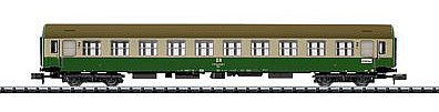Trix 15963 N Scale Type Y 2nd Class Coach - Ready to Run - Minitrix -- German State Railroad (Era IV; green, cream, beige)