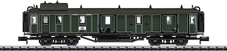Trix 15968 N Scale Type PPu Baggage Car - Ready to Run - Minitrix -- Royal Bavarian State Railroad K.Bay.Sts.B. (Era I 1908; green, black)