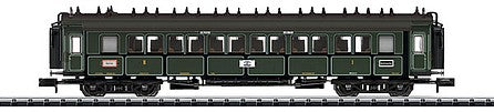 Trix 15969 N Scale Type ABBu Compartment Car - Ready to Run - Minitrix -- Royal Bavarian State Railroad K.Bay.Sts.B. (Era I 1908; green, black)